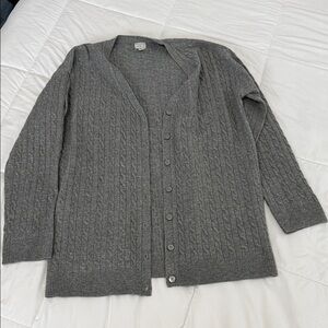 a new day Gray Cable Knit V-Neck Button Front Cardigan